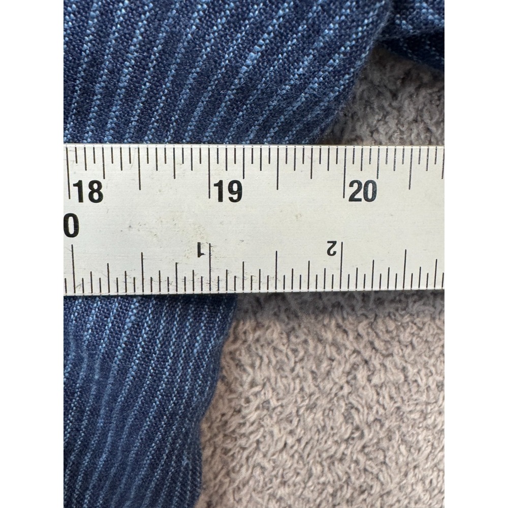 Zara Man Linen Blend Jacket Blue Pinstripe EUR 48 USA 38 - Picture 4 of 7
